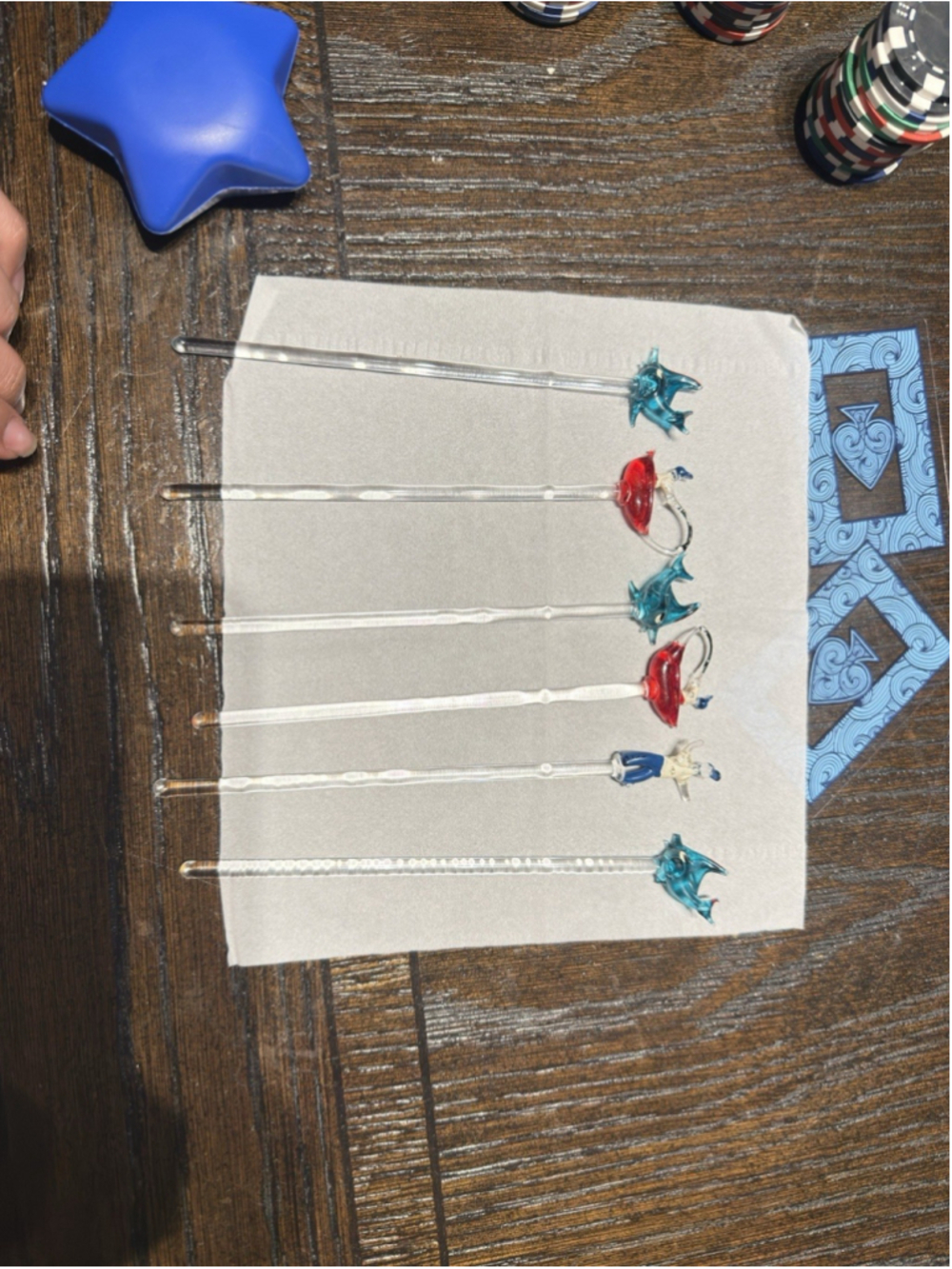 Vintage Swizzle Sticks Cocktail Drink Stirrers Set Of (6)